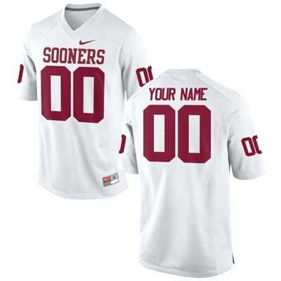 Men%27s Oklahoma Sooners 2015 Nike White Customized Replica Football Jersey